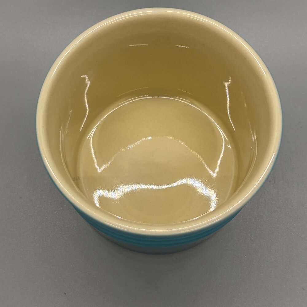 Le Creuset Stoneware Butter Bell Crock (discontinued) Caribbean Blue/Teal Ombré - Picture 3 of 9